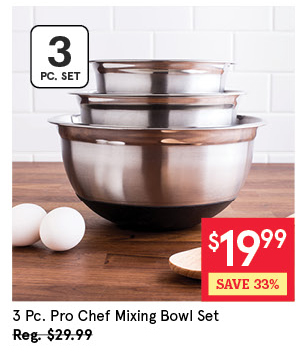 KSP PRO CHEF MIXING BOWL NON-SKID SET/3 1.5 / 3 /5 QT. ST/ST - BLACK