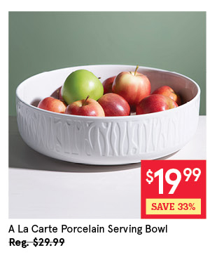 A LA CARTE ESSENTIALS PORCELAIN SERVING BOWL 30CM X 9CM WHITE