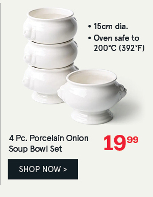 Versailles Porcelain Onion Soup Bowl - Set of 4