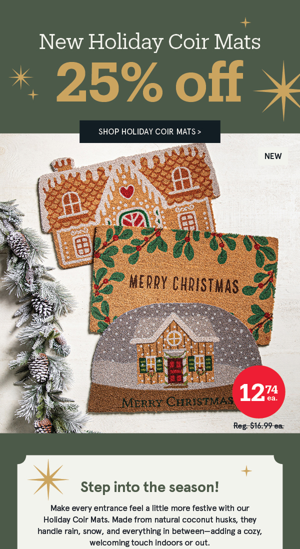 Holiday Coir Mats 25% Off