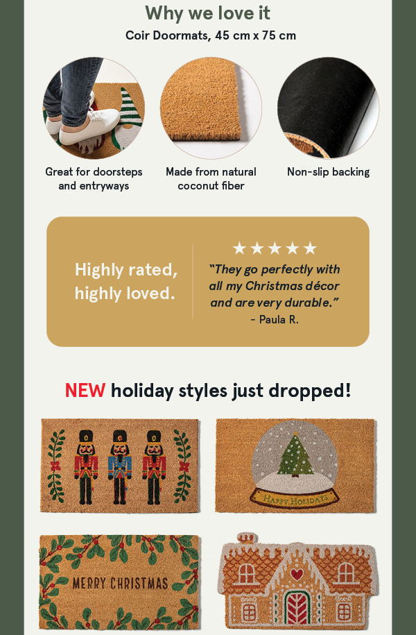 Holiday Coir Mats 25% Off