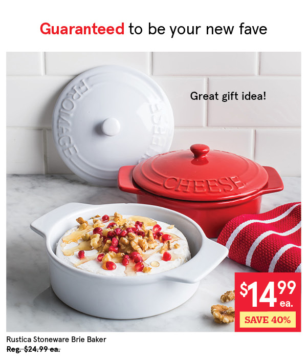 KSP RUSTICA STONEWARE BRIE BAKER 18 CM DIA. X 9.5 CM RED