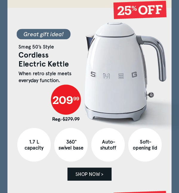 Smeg 50's Style Cordless Electric Kettle