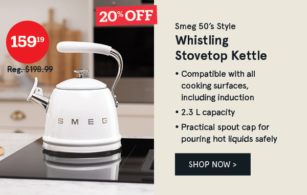 Smeg 50's Style Whistling Stovetop Kettle