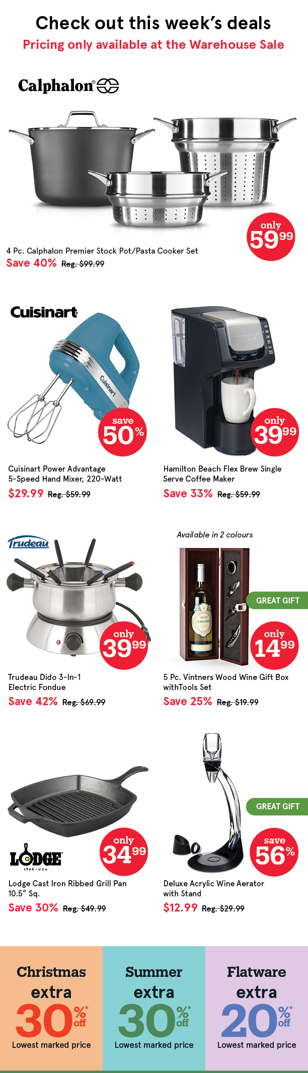 Warehouse Sale On Now!