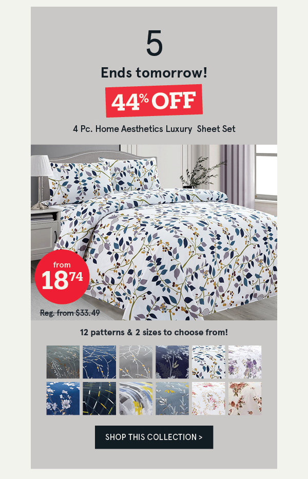 Home Aesthetics Luxury 4 Pc Sheet Set 