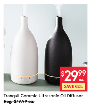 KSP TRANQUIL CERAMIC ULTRASONIC OIL DIFFUSER 120 ML CAPACITY WHITE