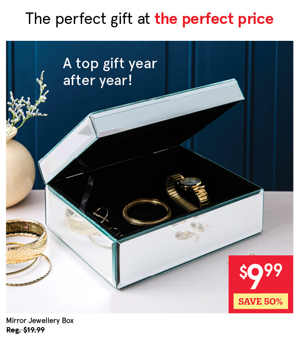 KSP MIRROR JEWELLERY BOX "SPARKLE MIRROR" 21 X 16 X 8.5 CM SILVER