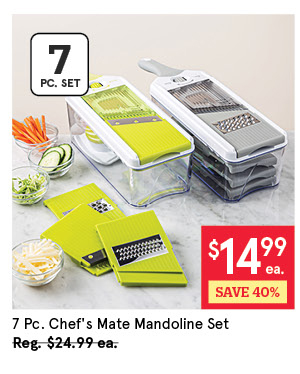 KSP CHEF'S MATE MANDOLINE SLICER AND GRATER SET/7 37 X 11 X 10 CM WHITE/GREY