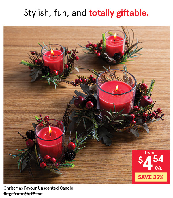 KSP XMAS FAVOUR UNSCENTED CANDLE "GARLAND" 60 G RED