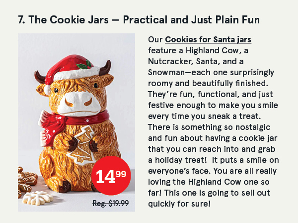 Christmas Cookies For Santa 'Highland Cow' Cookie Jar