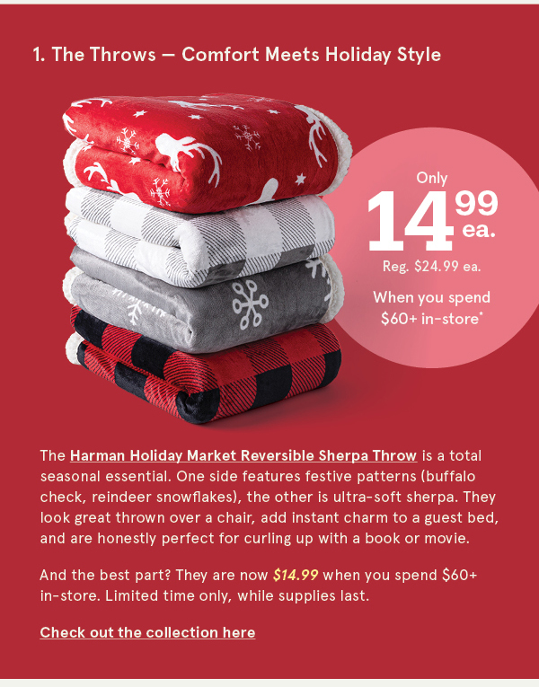 Harman Holiday Market Throws