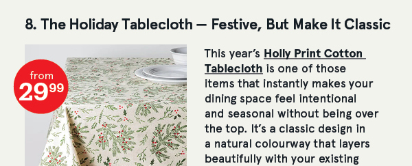 Harman Christmas Holly Cotton Tablecloth