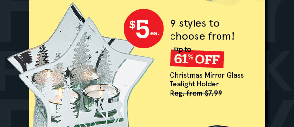 Christmas Mirror 'Star' Glass Tealight Holder
