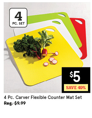 KSP CARVER COLOUR CODED FLEXIBLE PLASTIC CUTTING MAT SET/4 29 CM X 35.5 CM MULTI COLOUR