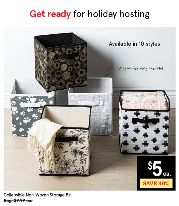 COLLAPSIBLE STORAGE BINS