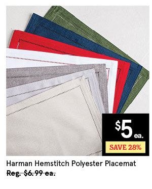 HARMAN HEMSTITCH POLYESTER PLACEMAT - GREEN