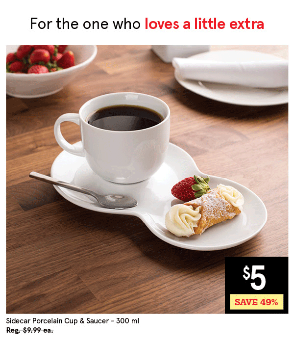 KSP SIDECAR PORCELAIN CUP & SAUCER 300 ML WHITE