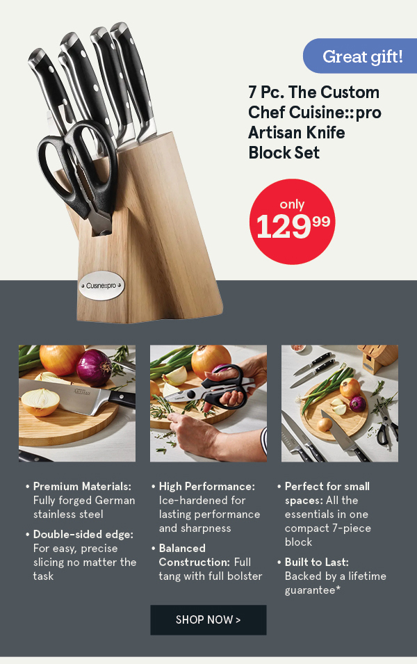 The Custom Chef Cuisine::pro Artisan 'Licht' Knife Block - 7pc