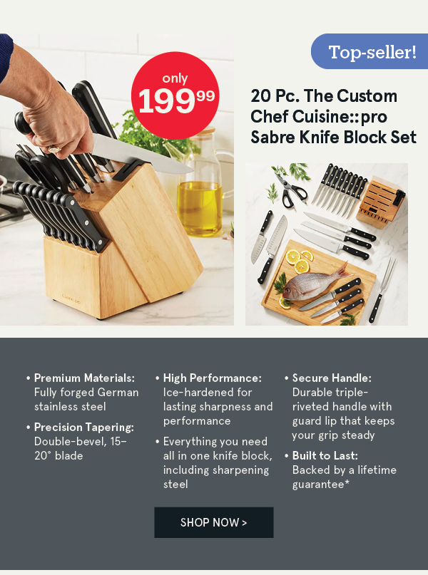 The Custom Chef Cuisine::pro Sabre Knife Block - 20pc