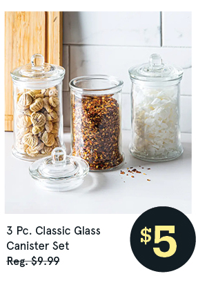 Classic Glass Canister with Lid - Set of 3