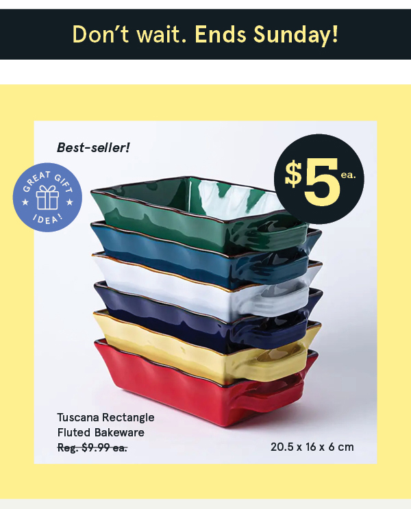 Tuscana Small Rectangle Fluted Bakeware with Handle