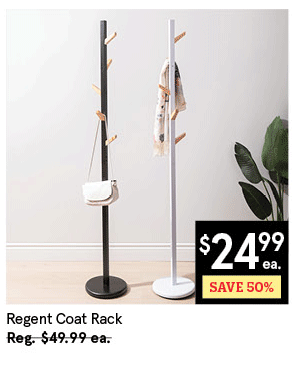 KSP REGENT COAT RACK 28 DIA. X 177 CM H WOOD/BLACK