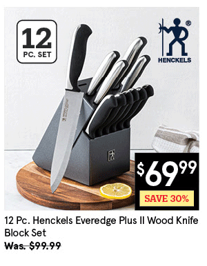 HENCK-INTL EVEREDGE PLUS II WOOD KNIFE BLOCK COMBO SET/12 CHARCOAL