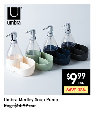 UMBRA MEDLEY SOAP PUMP 7" X 3.6" X 7.8" H SAGE