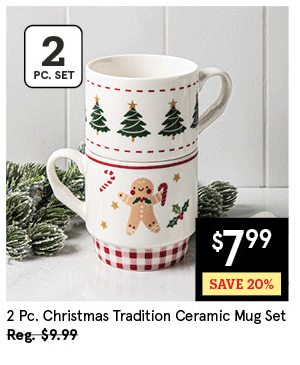 KSP XMAS TRADITION CERAMIC MUG "GINGERBREAD & TREE" SET/2 300 ML / 10 OZ. MULTI COLOUR