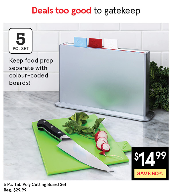 KSP TAB POLY CUTTING BOARD W/HOLDER SET/5 33 CM X 23.5 CM MULTI COLOUR