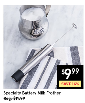 KSP SPECIALTY BATTERY MILK FROTHER 28 CM BLACK