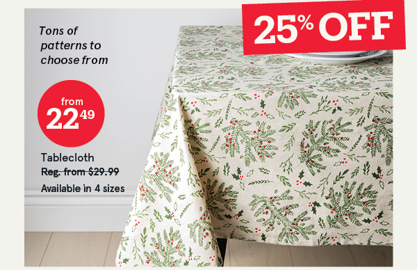 Harman Christmas Holly Cotton Tablecloth 60"x90"