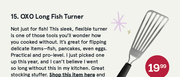 OXO GOOD GRIPS LONG FISH TURNER 12.75" BLACK/STAINLESS STEEL