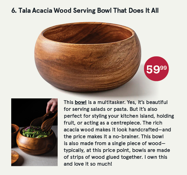 KSP TALA ACACIA WOOD ROUND SERVING BOWL 27 CM X 27 CM X 13CM