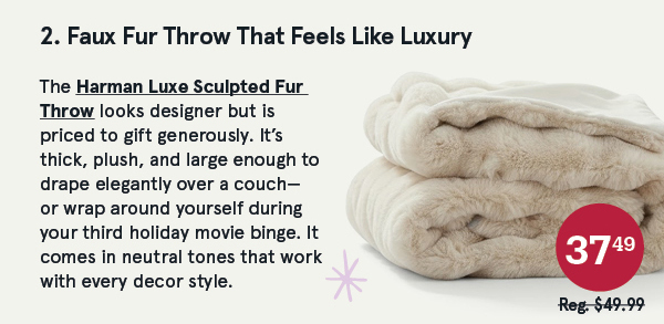 HARMAN LUXE SCULTPED FUR THROW 50" X 60" TAUPE