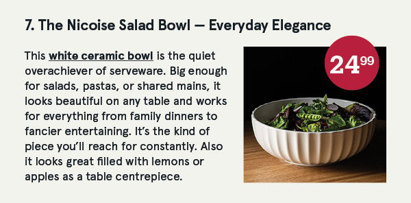 KSP NICOISE SALAD BOWL 29.5 CM DIA. WHITE