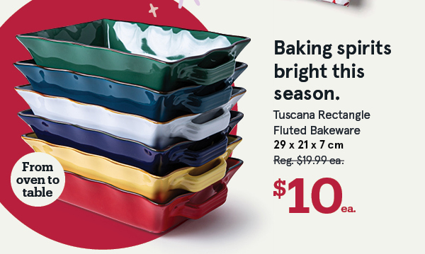 Tuscana Medium Rectangle Fluted Bakeware with Handle