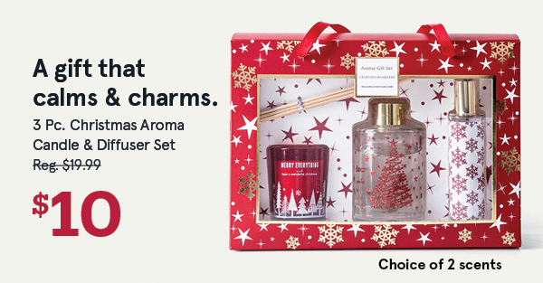Christmas Aroma 'Frosted Cranberry' Candle and Diffuser - Set of 3