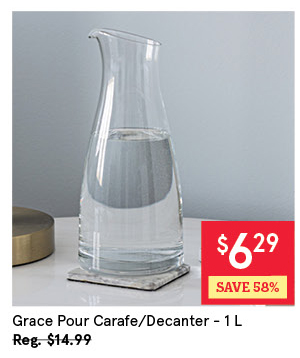 KSP GRACE POUR CARAFE/DECANTER W/SPOUT 1.1 L / 38.5 OZ. CLEAR