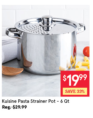 KSP KUISINE PASTA STRAINER POT 6 QT / 22 DIA X 15CM ST/STEEL