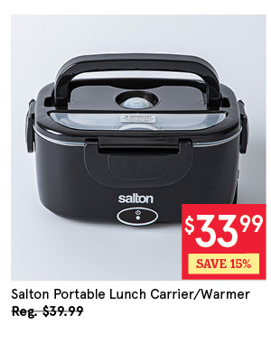 SALTON LUNCH BREAK PORTABLE LUNCH CARRIER/WARMER 1.5 L BLACK