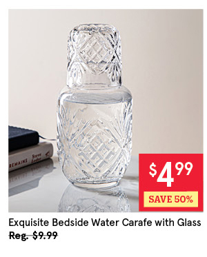KSP EXQUISITE BEDSIDE WATER CARAFE W/GLASS 560 ML / 18.9 OZ. CLEAR