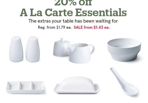 Serving Essentials - 20% off