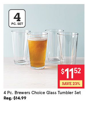 Brewer's Choice Glass Tumbler - Set of 4 