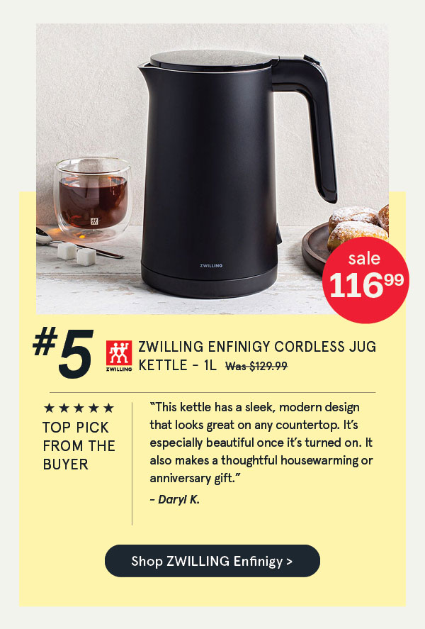 Zwilling Enfinigy Electric Kettle 1L (Black)