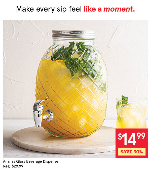 Ananas Glass Beverage Dispenser