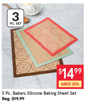  Bakers Silicone Baking Sheet - Set of 3