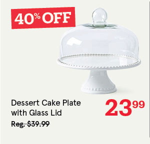 Dessert Cake Plate with Glass Lid 