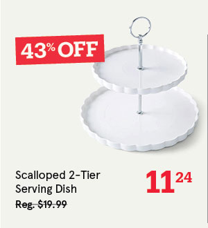Scalloped 2-Tier Porcelain Serving Dish